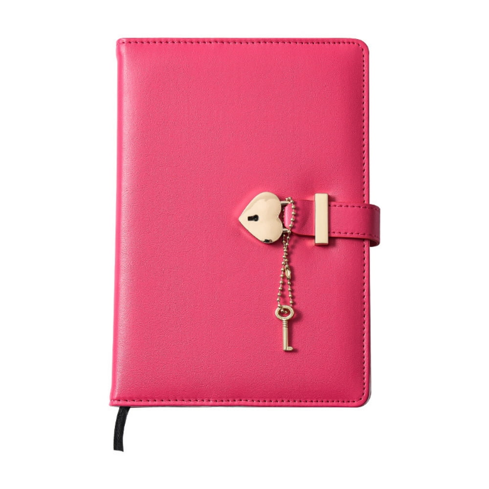 Heart Shaped Lock Diary with Key, Boriyuan A5 PU Leather Journal