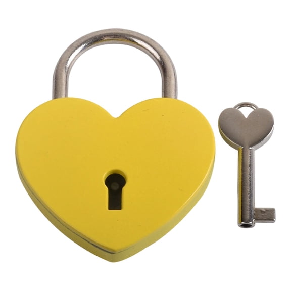 Heart Shaped Lock, Heavy Duty Metal Padlock, Mini Diary Metal Lock,Mini Padlock with Key for Suitcase, Small Cute Mini Lock With Key for Jewelry Storage Box and Diary Book, 1 Pcs, 2.28x1.73"