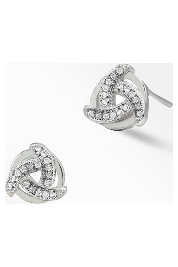 Heart-Shaped Love Knot Stud Earrings