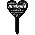 thumbnail image 1 of Heart Shaped Love Missing Husband Garden Stake Memorial Remembrance Plaque Stake for Cemetery Acrylic Grave Stake Waterproof Sympathy Garden Stake, 1 of 8