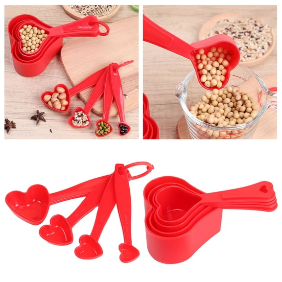 Heart Shaped Measuring Cups Set 8 Piece Kitchen Tools14184