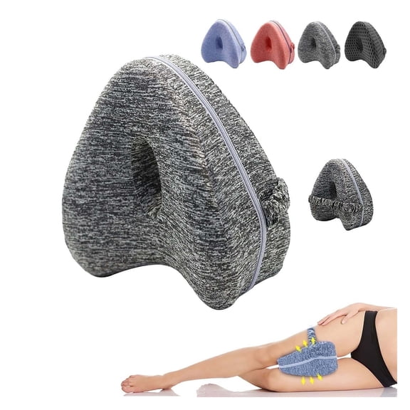 Heart-Shaped Memory Foam Leg Pillow | Side Sleeping Knee Support and Pressure Relief Pillow | Slow-Rebound, Breathable, Removable Cover Leg Support Pillow