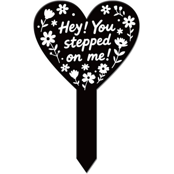 Heart Shaped Messy Flowers Garden Stake Remind Board Memorial Humorous Plaque for Cemetery Acrylic Grave Stake Waterproof Wildflowers Blessing Garden Plaque for Yard Grave Cemetery
