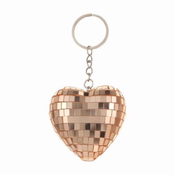 Heart Shaped Mirror Glass Spherical Keychain Reflective Sparkling Ball Pendant Keyring Fashion Gift for Women Girls