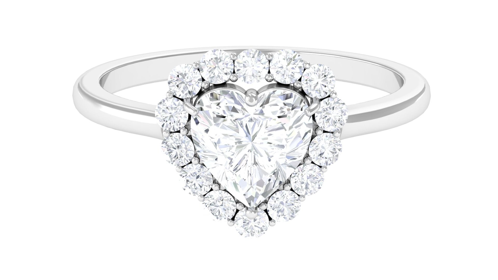 Heart shaped online moissanite engagement ring