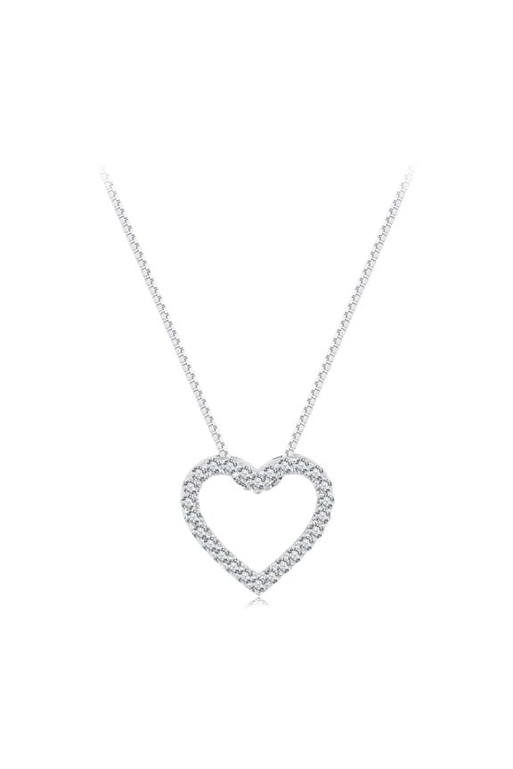 Heart-Shaped Moissanite Necklace , 925 Sterling Silver Jewelry for Anniversary Birthday