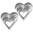 thumbnail image 1 of Heart-Shaped Molds *2 Sets, Plastic Embossing Mold, Fdelink Cute Cake Tools Heart Shape Cutters Stainless Plastic Cookie Cutter Set, 1 of 7