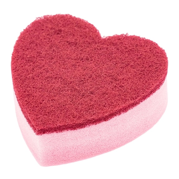 Heart Shaped Non-Scratch Scrub Sponges, Kitchen Cleaning Sponge Scrubber for Dishes, Pots And Pans, Double Sided, Gentle on Surfaces, Effective Cleaning, Dishwashing Sponge * 4 Pcs