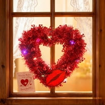 Heart Shaped Ornaments Valentine's Day Heart Wreath Decoration Valentines Day Decorations for Bedroom Heart Shaped Wreath