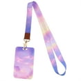 thumbnail image 1 of Heart Shaped PU Leather Sliding Card Holder With Adjustable Braided Polyester Lanyard Multi-Slot ID Badge Wallet With Metal Rings For Daily Office Carry, 1 of 9