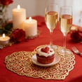 thumbnail image 1 of Heart Shaped PVC Table Mat 14.9 Inch Round, Waterproof Heat Resistant Placemat for Valentine's Day Dinner, Western Style Table Decor Washable, 1 of 7