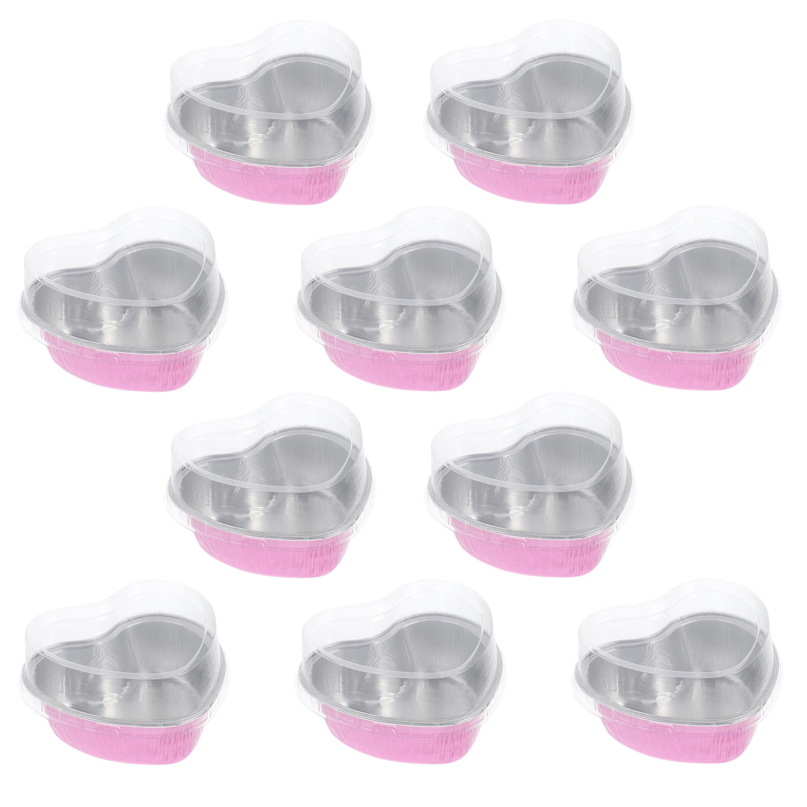 Heart Shaped Pan HeartShaped Aluminum Foil Box Cake Cups with Lids