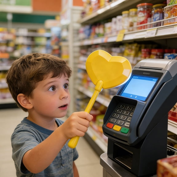 Heart Shaped Payment Wand, NFC Contactless Card Wand, Cute Magic Wand for Secure Payments, Portable Shopping Accessory for Daily Use, Encrypted Transaction Tool No Card No Phone Needed