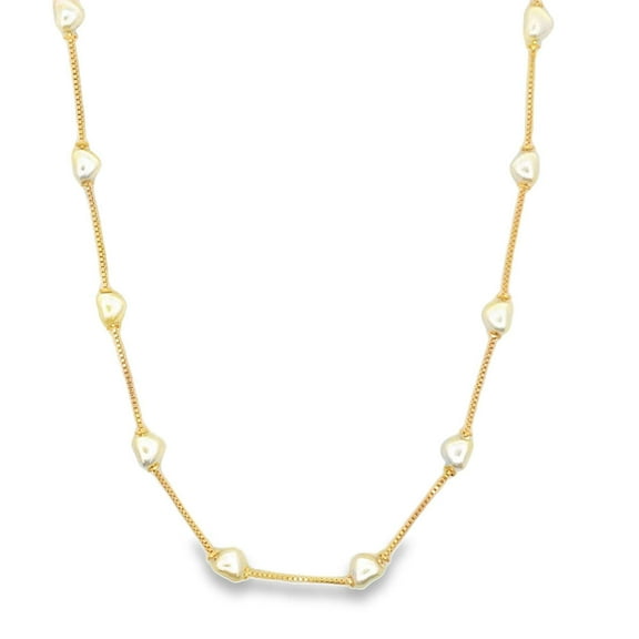 Heart Shaped Pearl Necklace (F243)