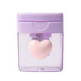 thumbnail image 1 of Heart-Shaped Pencil Sharpener - 4-Color Rotating Crayon & Colored Pencil Sharpener with Clear Shavings Container, 1 of 5