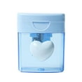 thumbnail image 1 of Heart-Shaped Pencil Sharpener - 4-Color Rotating Crayon & Colored Pencil Sharpener with Clear Shavings Container, 1 of 5