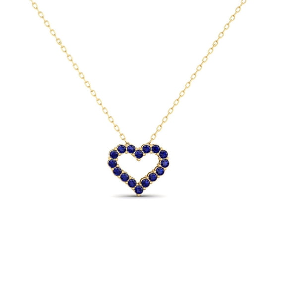 Heart-Shaped Pendant with Round Sapphire Gemstones 14K White Gold Over 925 Silver Ideal Gift for Valentine's Day & Love Gifts