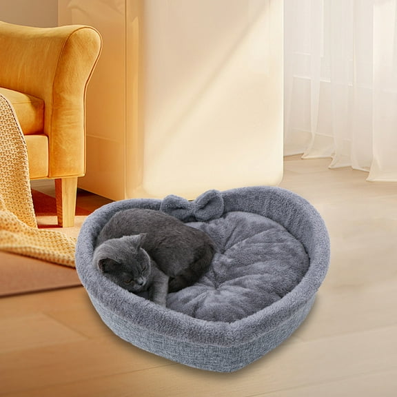 Heart Shaped Pet Bed With Soft Fabric Non-slip Bottom, Plush Filling For Cats And Small Dogs, Cozy All Season Pet Resting Bed For Indoor Use, By UKHBMM