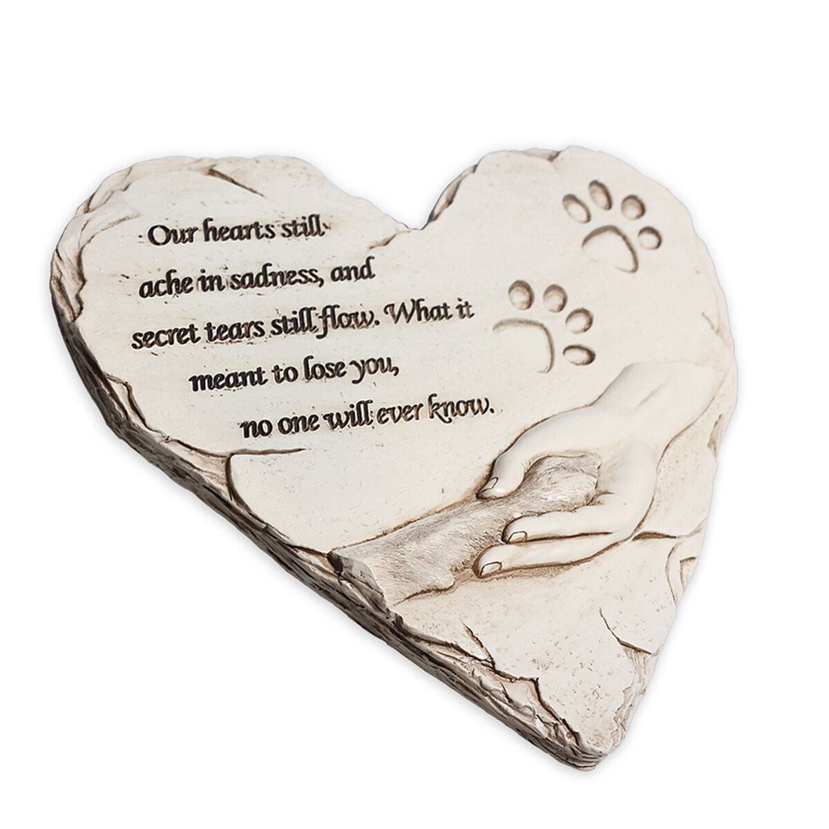 Heart Shaped Pet Memorial Stones Grave Markers for Dogs or Cats, Pet Dog Garden Stones Memorial