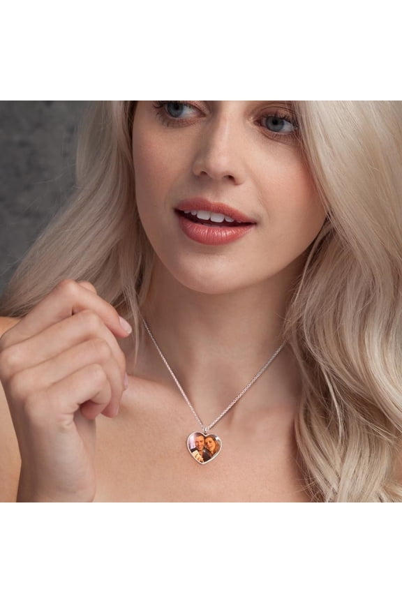 Heart Shaped Photo Engraving DIY Engraving Personalized Necklace