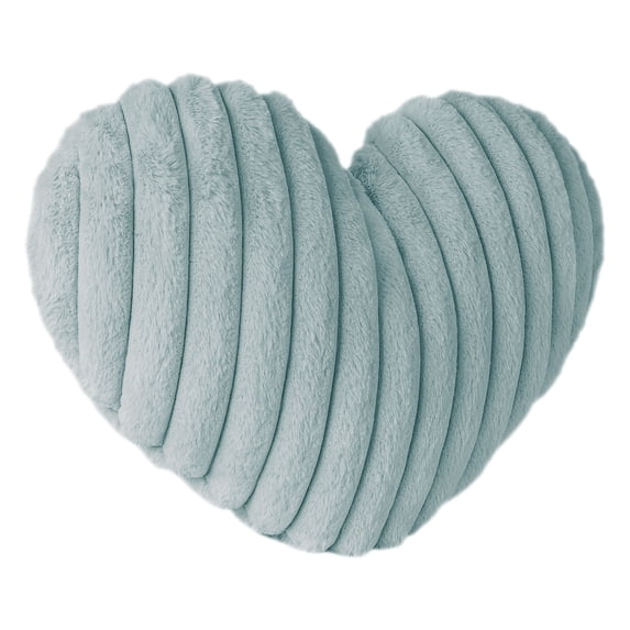 Heart Shaped Pillow, 15.7" Decorative Throw Pillow, Faux Fur Pillow, Couch Chair Pillow,Bedroom Decor Pillow, Soft Fluffy Pillow, Striped Design Pillow for Couch Bed Room Decor