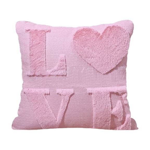 Heart Shaped Pillow Cover 3D Embossed Design Soft Polyester Cushion Case for Sofa Bed Hugging Pillowcase Valentine