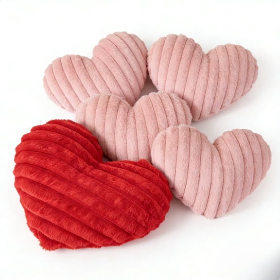 Heart-Shaped Pillow with Insert, Soft Plush Microfiber Cushion for Couch Bed Decor, Cozy Support for Lounging & Cuddling
