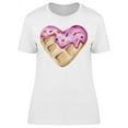 thumbnail image 1 of Heart Shaped Pink Glazed Waffle T-Shirt Women -Image by Shutterstock, Female x-Large, 1 of 2