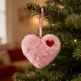 thumbnail image 1 of Heart Shaped Pink Pendant - Fuzzy Heart Ball Charm, Ideal Love Heart Ornament for Valentine's Day Bag Keychain Home Decor Hanging Use, 1 of 5