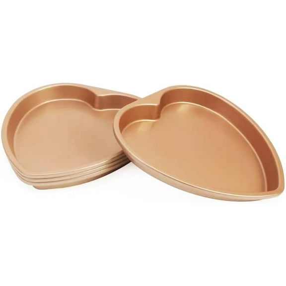 Heart-Shaped Pizza Pan Shallow Heart Cake Pan NonStick Baking Tray Carbon Steel 8 Inch Set of 2