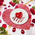 thumbnail image 1 of Heart-Shaped Placemats Set of 2, Non-Slip Heat-Resistant Washable PVC Table Mats for Wedding Anniversary Party Decor, 15x15 Inch Red, 1 of 8