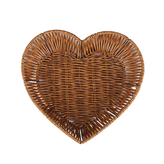 Heart Shaped Plastic Imitation Vines Storage Basket, Multi Functional Storage Tray, Fruit And Vegetable Storage Basket(1 1*9.8*2in)