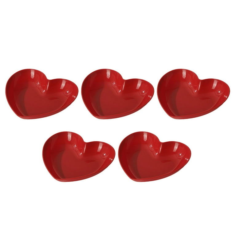 Heart Shaped Plate Serving Dish Bandejas Para Comida Red