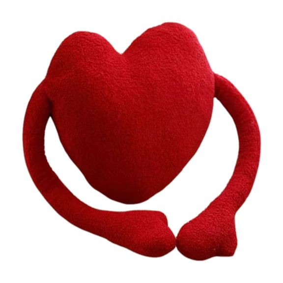 Heart-Shaped Plush Pillow with Hugging Arms Soft and Cozy Decorative Cushion for Home and Office Use