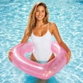 thumbnail image 1 of Heart Shaped Pool FloatwithGlitter, Extra Thick Anti-Roll PVC Swim Tube for Adults and , White Pink Inflatable Swimming Accessory, 1 of 6