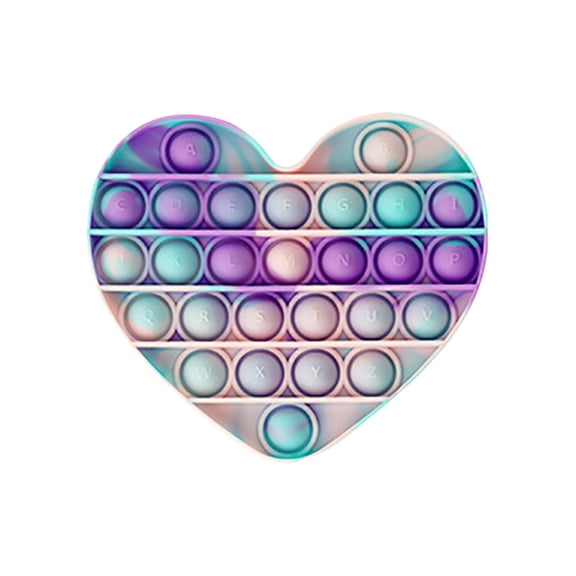 Heart Shaped Pop Bubble Valentines Fidget Toy with Letters and Numbers, Xmas Gift Sensory Toy with Alphabets Kids Birthday Party Classroom Prize Stress Reliever