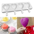 thumbnail image 1 of Heart Shaped Popsicle Silicone Ice Cube Mold Easy To Use, 1 of 7
