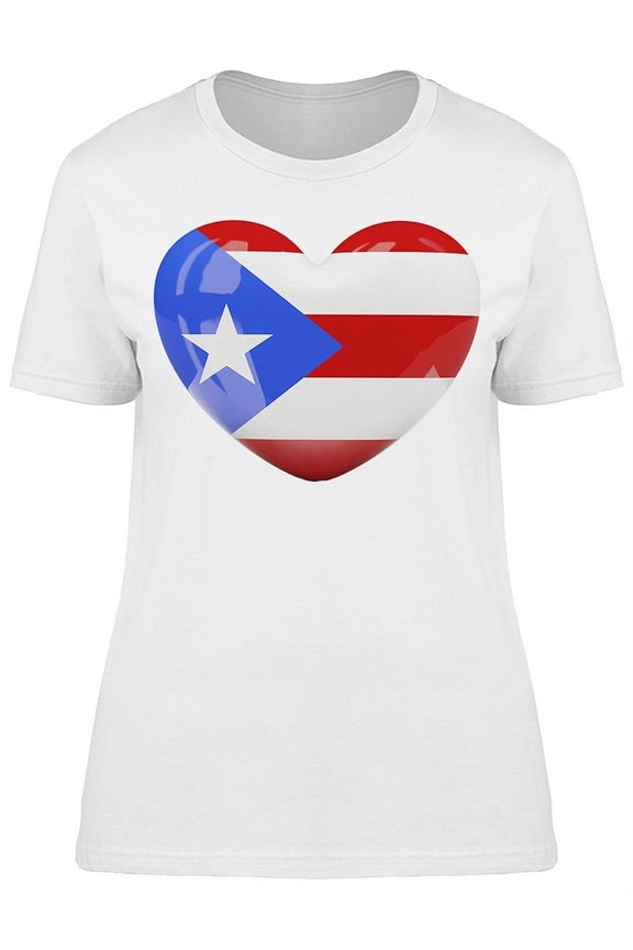 Heart Shaped Puerto Rico T-Shirt Women -Image by Shutterstock, Female Large