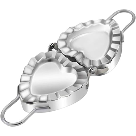 Heart Shaped Ravioli Mold Dumpling Maker, Stainless Steel Press Mold, Ravioli Mould Crimper, Wraper Dough Cutter - for Small Pie Ravioli Chinese Dumpling Pastry, Silver