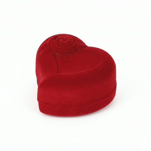 I-MART Heart Shaped Rose Case for Proposal, Engagement Ring Holder and Wedding Ring Display, Red Velvet Rose Jewelry Case, Heart Jewelry Organizer for Wedding Proposal Decorations