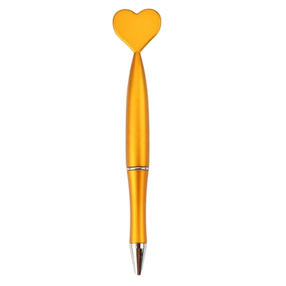 Heart Shaped Retractable Ballpoint Pen, Cute Multi-Color Gel Pens for Writing And Journaling, Fun Student Stationery And Desk Decor with Smooth Click Mechanism(Yellow,5.3x0.5")