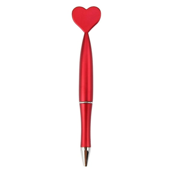 Heart Shaped Retractable Ballpoint Pen, Cute Multi-Color Plastic Gel Pen, Smooth Writing Pen for Office, Home, and Personal Stationery Use, 1Pc, Multicolor, Lightweight & Durable(Red,5.3x0.5")