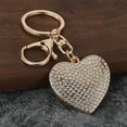 thumbnail image 1 of Heart Shaped Rhinestone Keychain Sparkling Red Crystal Love Charm Stainless Steel Gift for Her Him Best Friend Valentine’s Day Anniversary, White, 1 of 7
