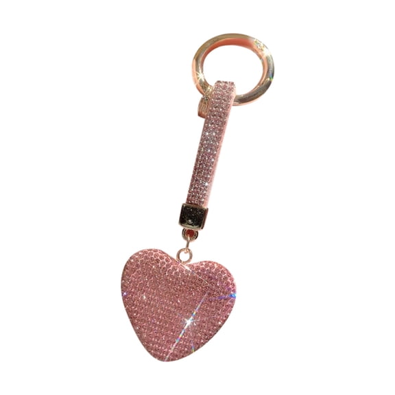 Heart Shaped Rhinestone Keychains Glitter Crystal Bag Charms