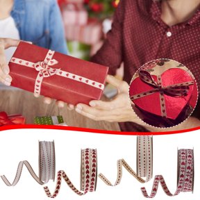 Heart Shaped Ribbon Flower Gift Wrapping Rope,10mm Width 10 Yards Garden Decoration Ribbon,Elegant for Craft Bows Wedding Bouquets,Versatile for Holiday Home Decor Projects