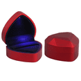 thumbnail image 1 of Novel Box Heart Shaped Red Ring Box with LED Light for Jewelry Gift 2.5x1.75x2.75 Inches, 1 of 8