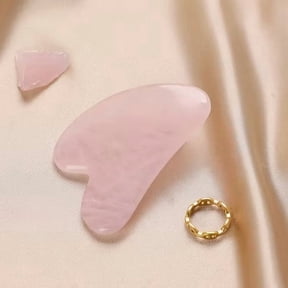 Heart-Shaped Rose Quartz Gua Sha Tool - Premium Facial Massager for Skincare and Relaxation