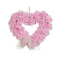 thumbnail image 1 of Heart Shaped Rose Wreath 13.7x12.6 Inches - Pink Red White Artificial Rose Door Wreath for Valentine's Day Wedding Anniversary Front Door Decor, Romantic Home Party Decoration, 1 of 8