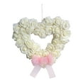 thumbnail image 1 of Heart Shaped Rose Wreath 13.7x12.6 Inches - Pink Red White Artificial Rose Door Wreath for Valentine's Day Wedding Anniversary Front Door Decor, Romantic Home Party Decoration, 1 of 8