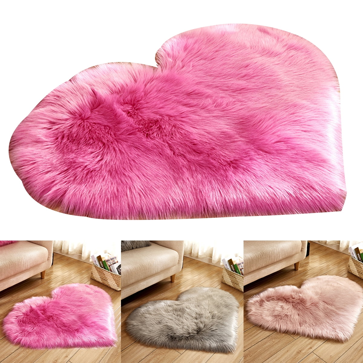 Heart Shaped Rug Bedroom Fluffy Shaggy Rugs Carpets Throw Shag Rug Sofa
